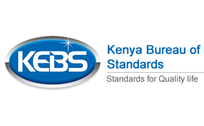 KEBS logo with text Kenya Bureau of Standards, ensuring quality and standards.